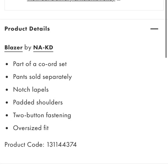 NA-KD oversized tailored blazer in beige size 2 - Picture 5 of 9